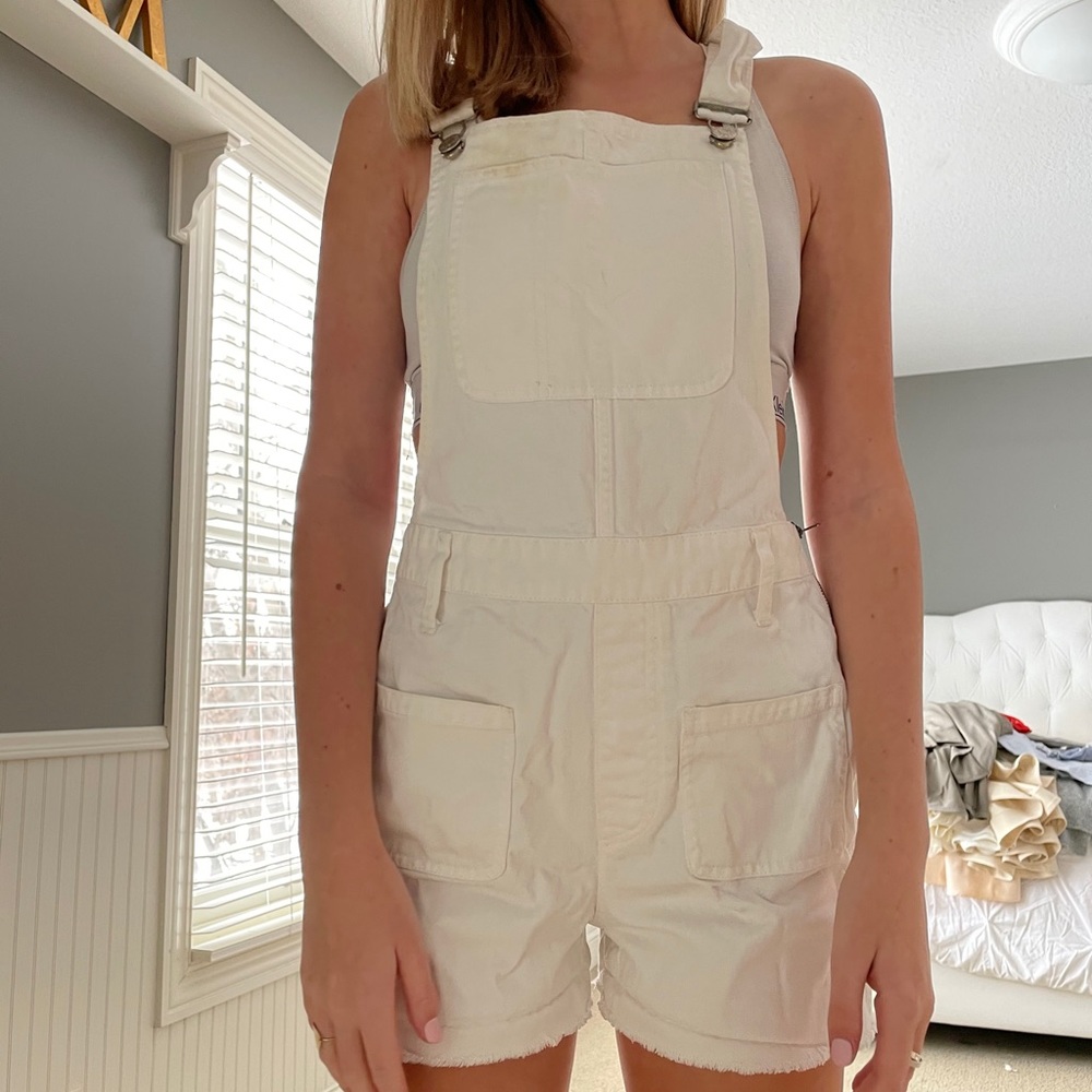 Madewell white overalls